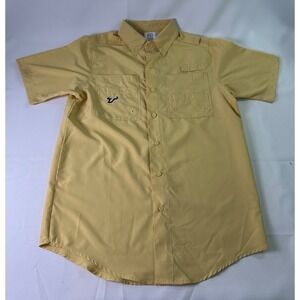 NWT Pro Edge USF South Florida Bulls Button Up Shirt Men Small Short Sleeve Gold